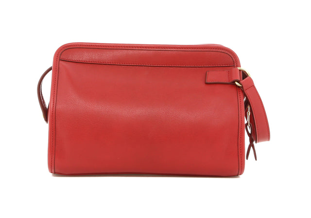Large Travel Kit - Red - Tumbled Leather - Navy Interior