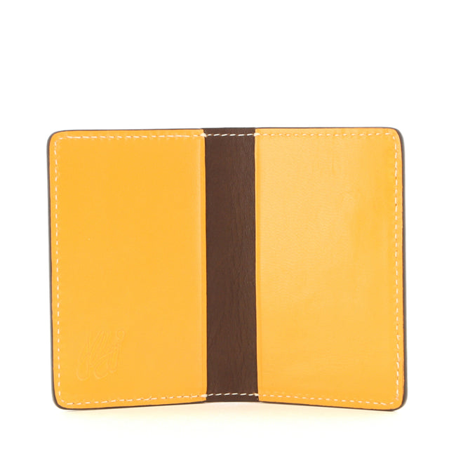 Folding Card Case - Beeswax/Chocolate Interior - Calf