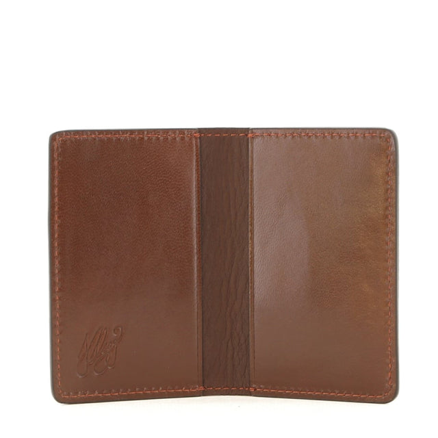 Folding Card Case - Cappuccino/Chocolate Interior - Calf