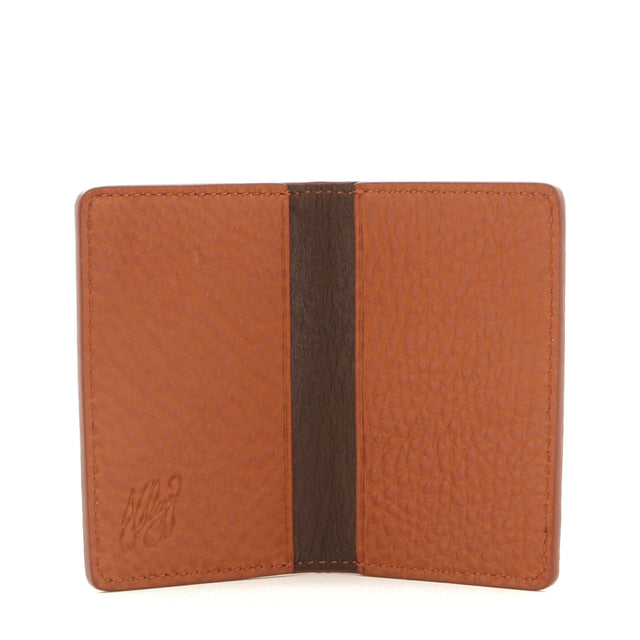 Folding Card Case - Cognac/Chocolate Interior - Taurillon Leather