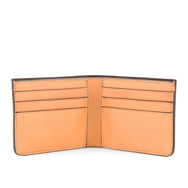 Bifold Wallet - Natural/Chocolate Interior - Tumbled Leather