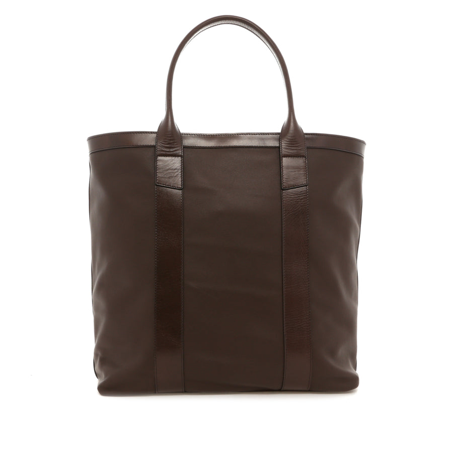 Tall Tote Chocolate Brown Chocolate Glaze Nappa Leather Sunbrella