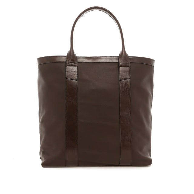Tall Tote - Chocolate Brown/Chocolate Glaze - Nappa Leather - Burgundy Sunbrella