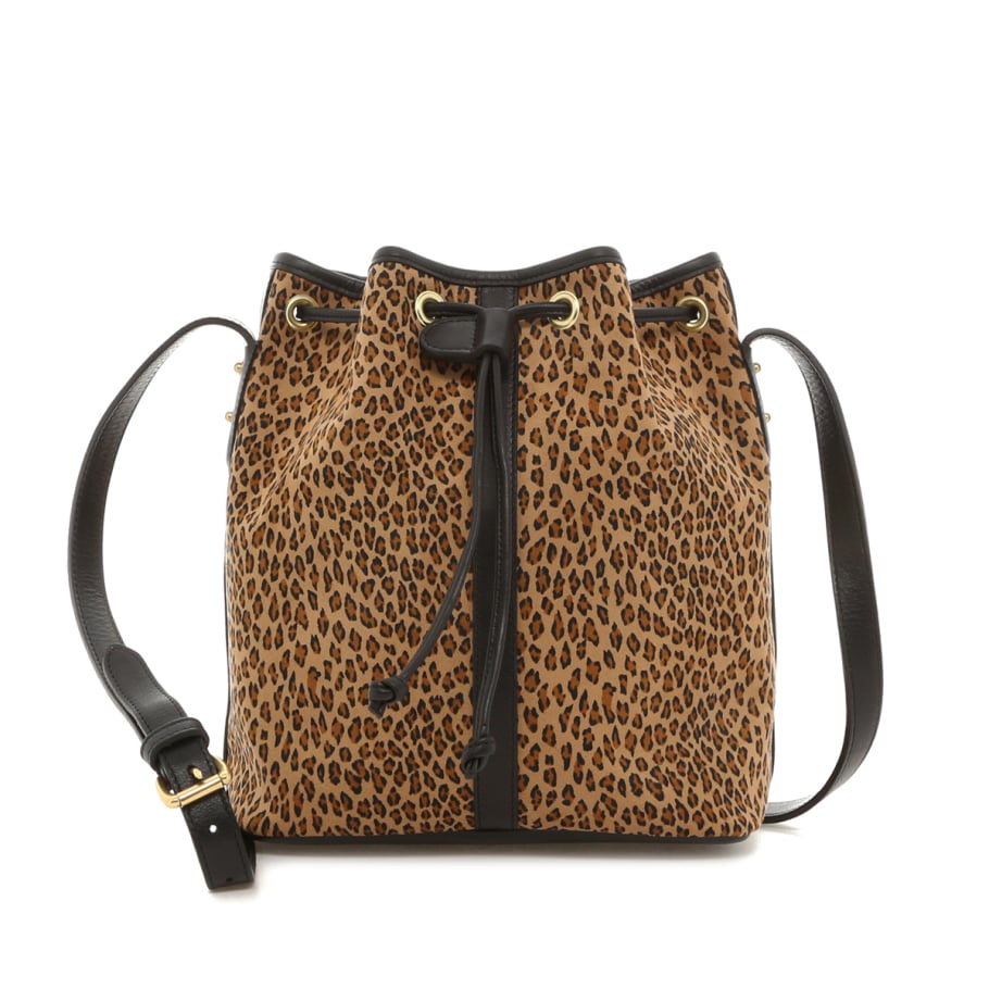 Bucket Bag Cheetah Microfiber Linen Tweed Sunbrella