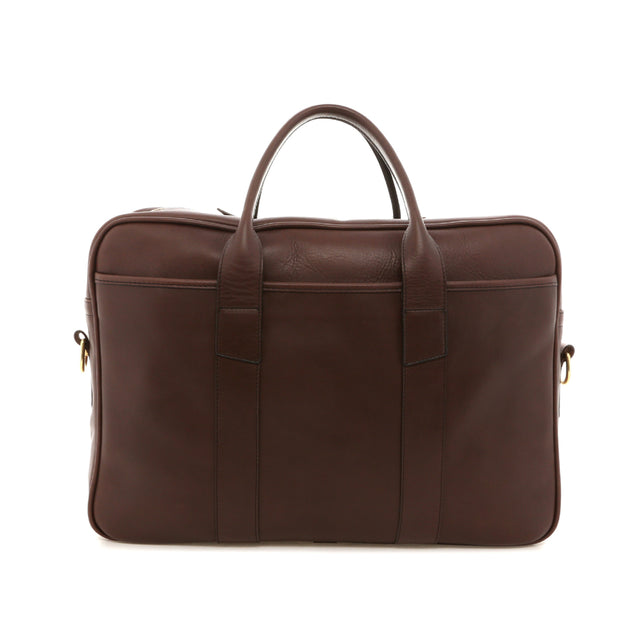Commuter Briefcase - Chocolate/Chestnut - Tumbled Leather