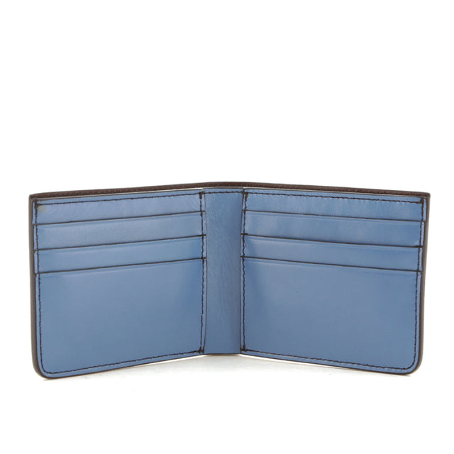 Bifold Wallet - Allure Blue/Chocolate Interior - Calf