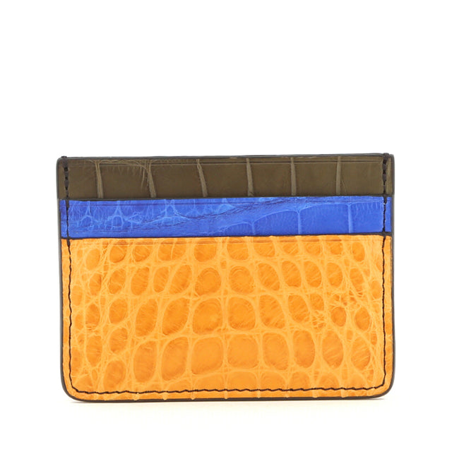 Double Card Case - Buttercup-Mod Blue-Loden - Alligator