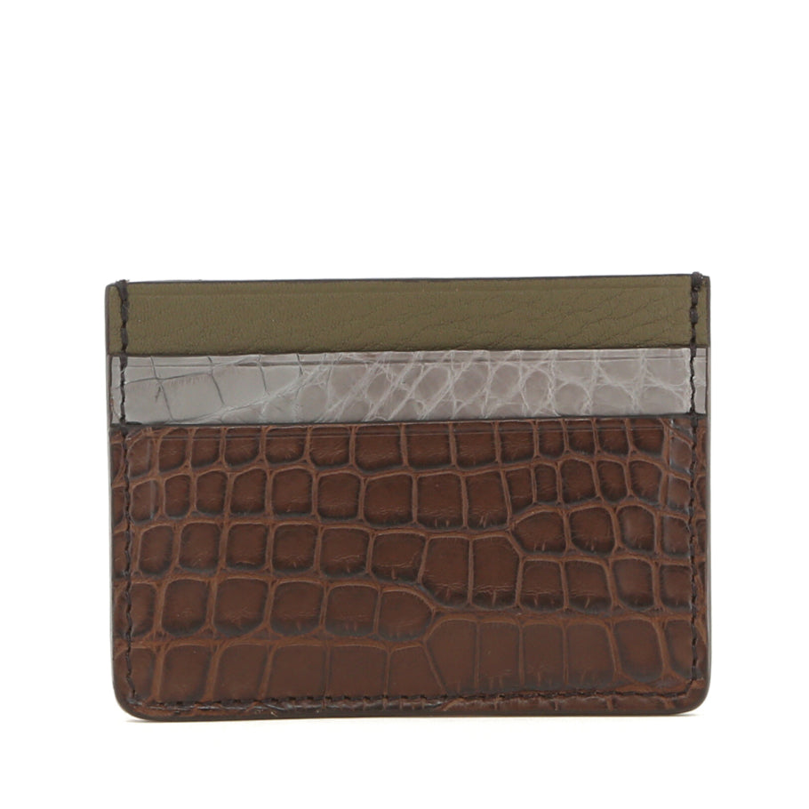 Double Card Case Serpentine Forest Alligator