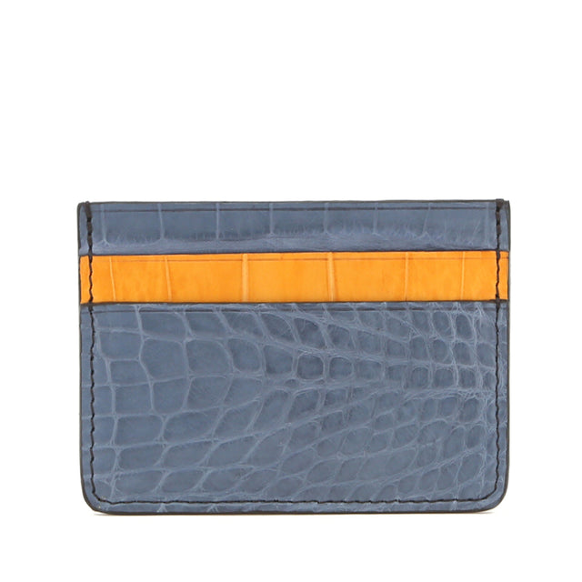 Double Card Case - Denim-Buttercup - Alligator