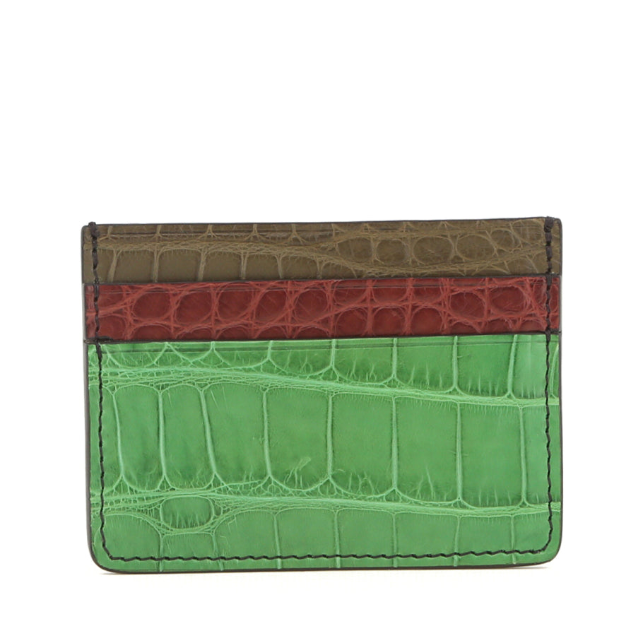 Double Card Case Kelly Green Bordeaux Loden Green