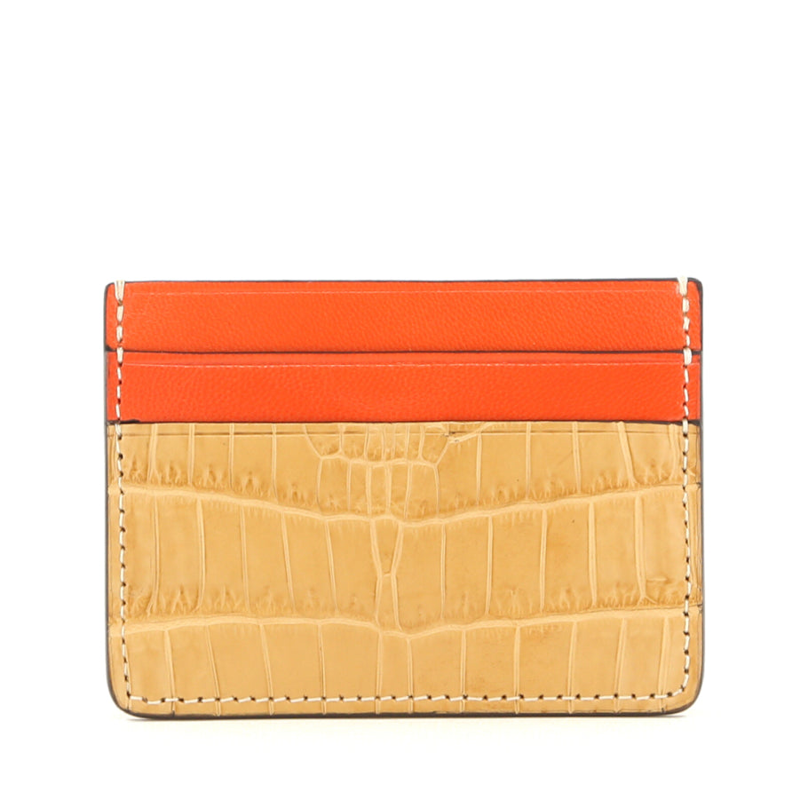 Double Card Case Saddle Alligator Orangeade Calf