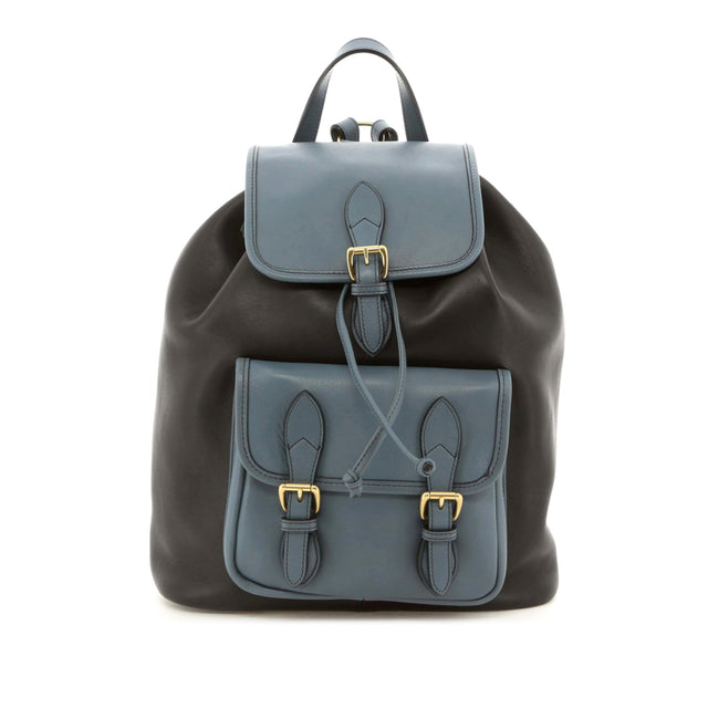 Classic Backpack - Black/Battleship Grey - Tumbled Leather
