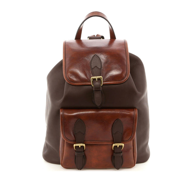 Classic Backpack - Chocolate Tumbled/Glossy Root Beer Trim