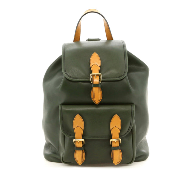 Classic Backpack - Green Tumbled/Ochre Tumbled