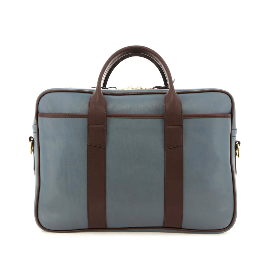 Commuter Briefcase Bluestone Smooth Tumbled Leather