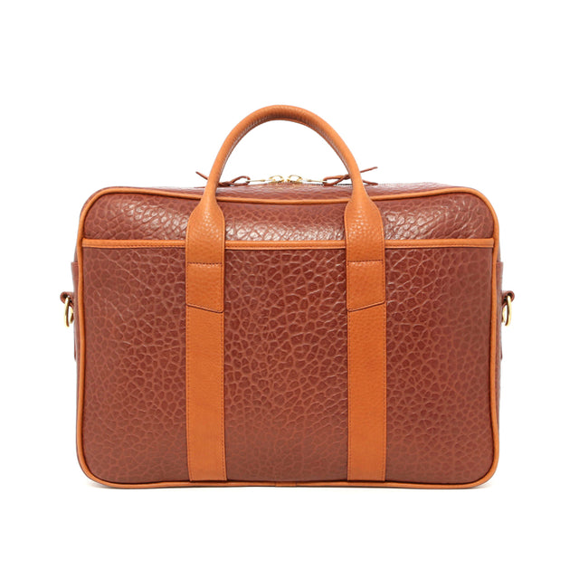 Commuter Briefcase - Chestnut Shrunken/Cognac Pebbled Leather
