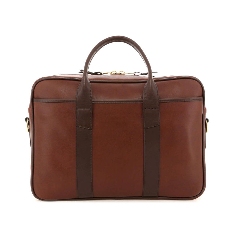 Commuter Briefcase Chestnut Chocolate Tumbled Leather