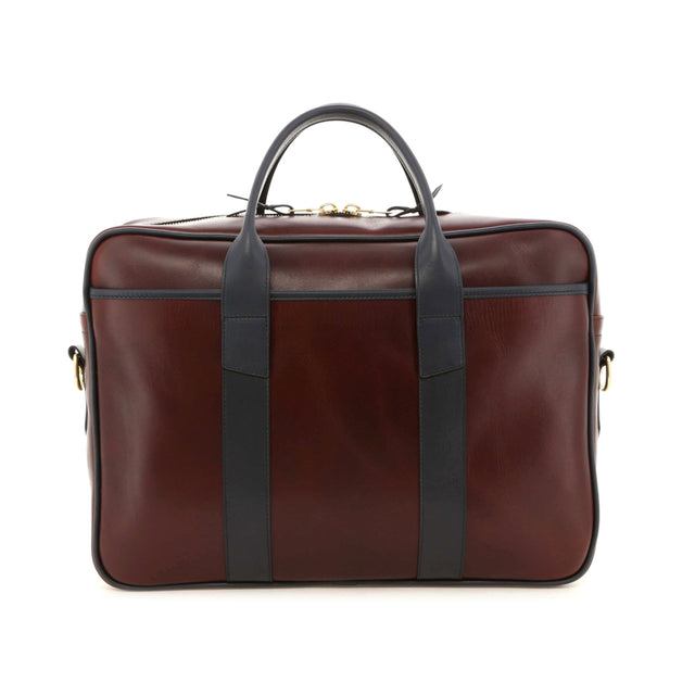 Commuter Briefcase - Cordovan/Navy - Smooth Leather