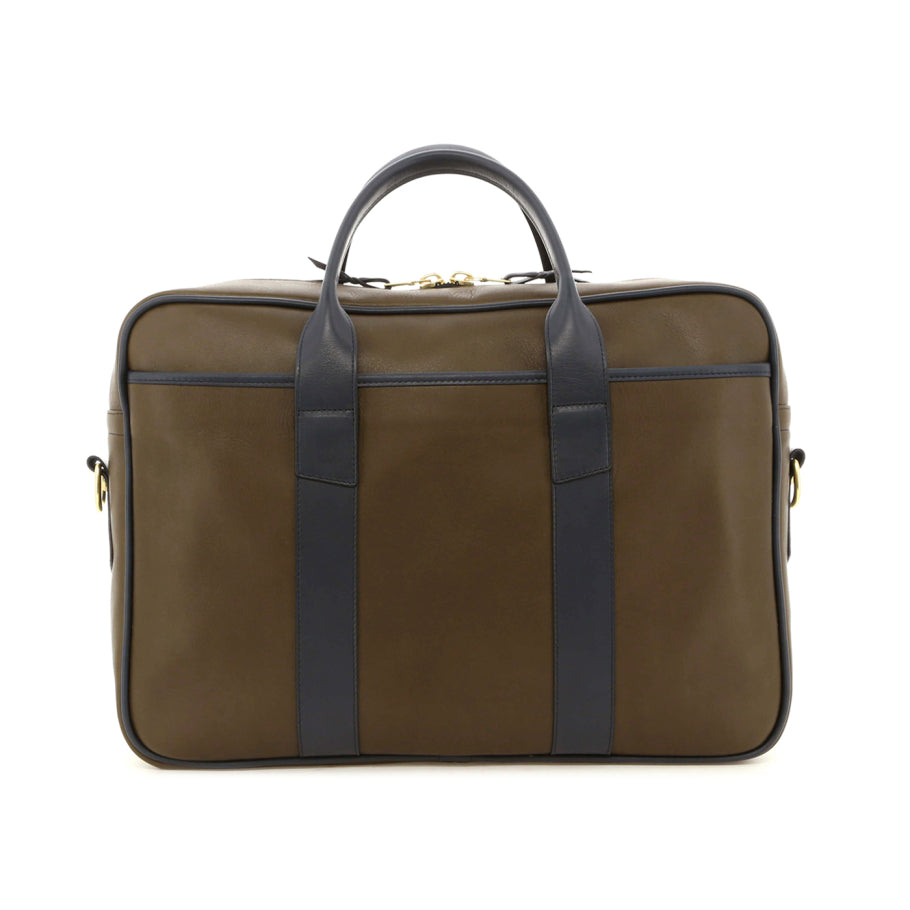 Commuter Briefcase Navy Tumbled Leather