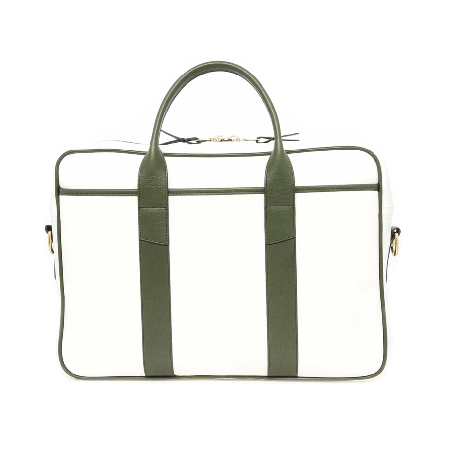 Commuter Briefcase Green Smooth Leather