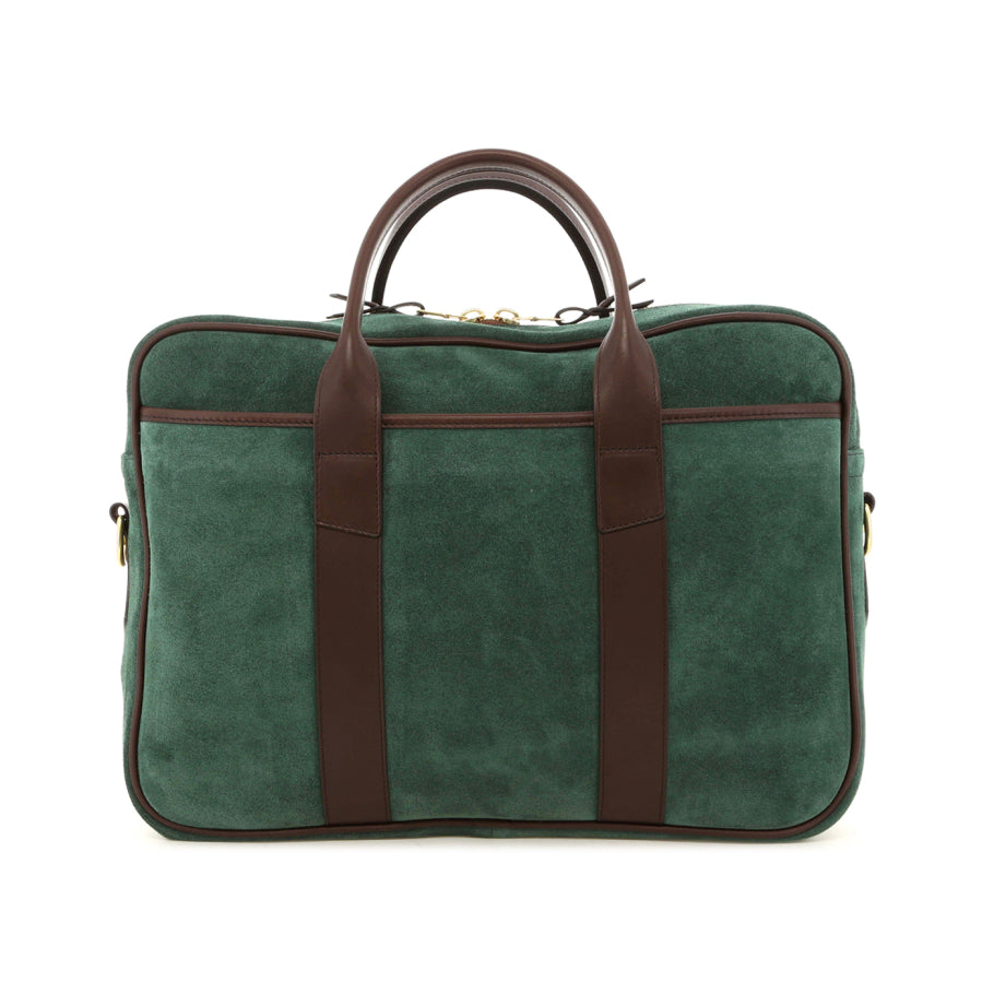 Commuter Briefcase Evergreen Chocolate Suede