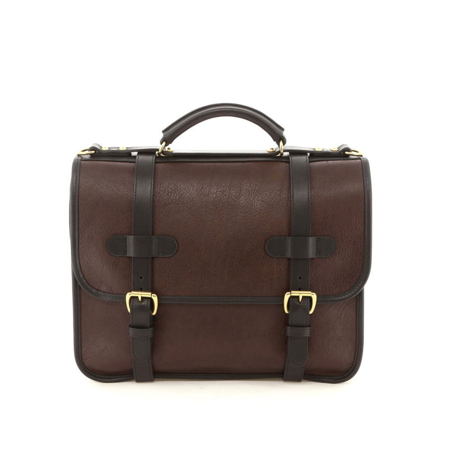 English Messenger Dark Pinecone Tumbled Leather