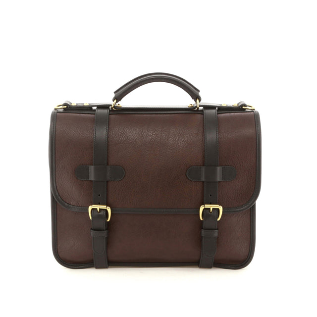 English Messenger - Dark Pinecone/Black - Tumbled Leather