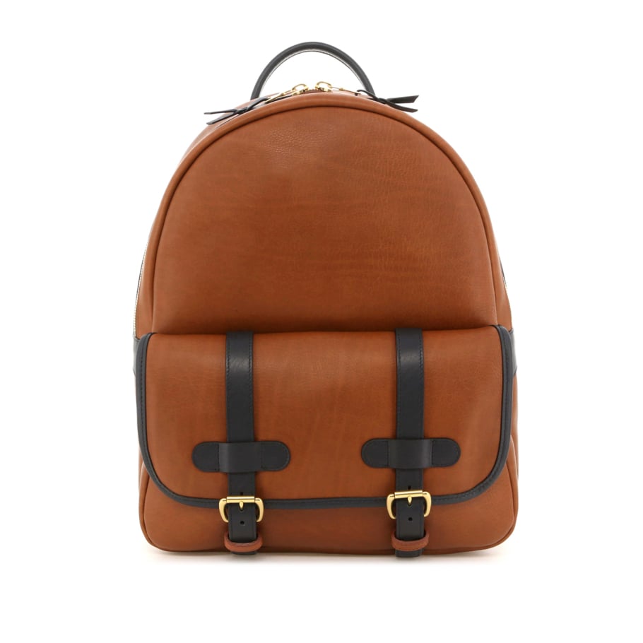 Hampton Backpack Leather Navy Smooth Tumbled Leather