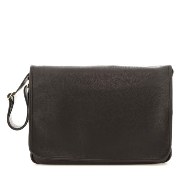 Messenger Bag - Soft Black Tumbled Leather