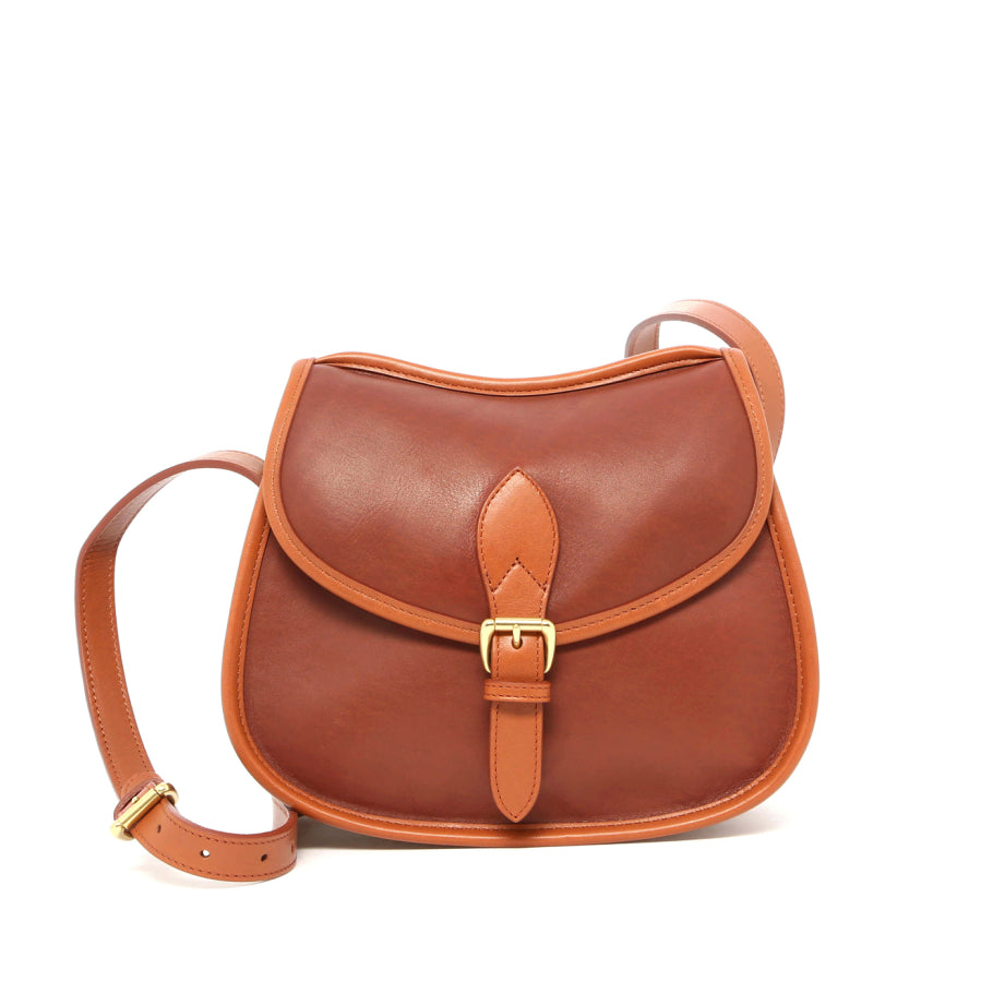 Rider Shoulder Bag Russet Cognac Tumbled Leather