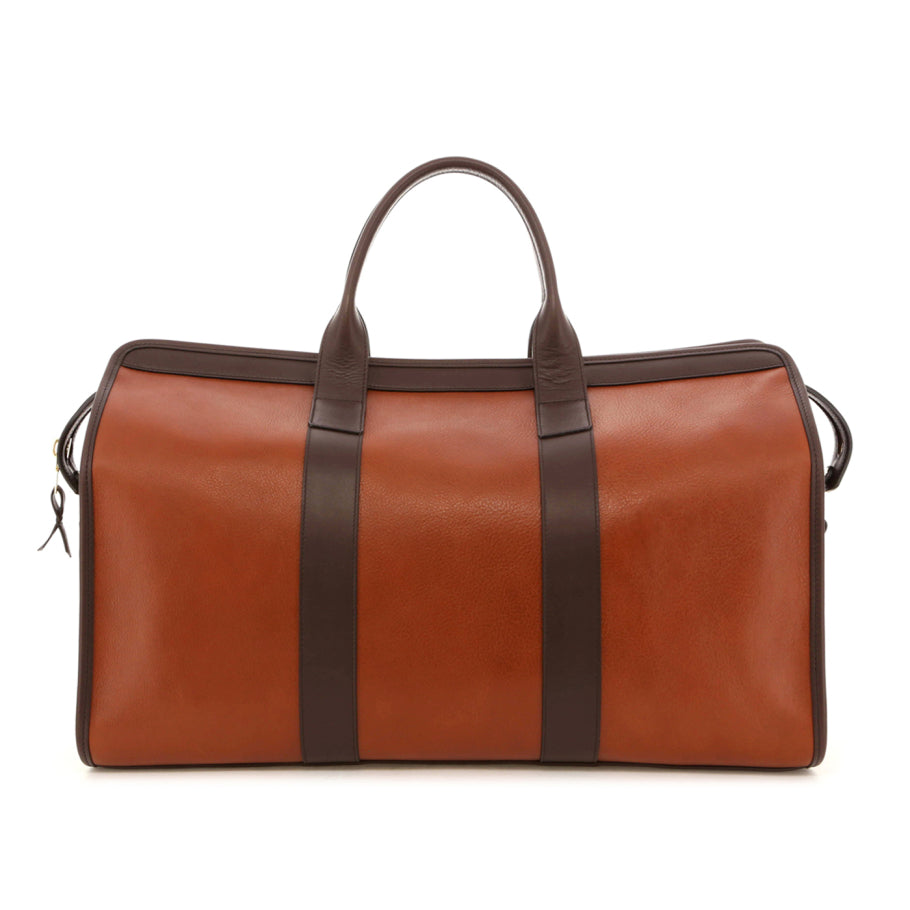 Signature Travel Duffle Adobe Brown Chocolate Tumbled Leather Sunbrella