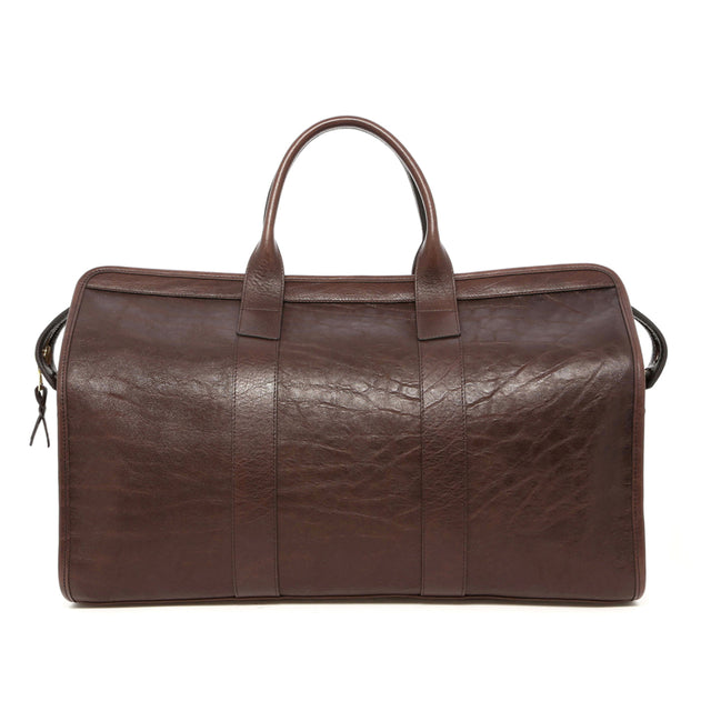 Signature Travel Duffle - Dark Pinecone - Sporadic Shrunken Leather - Linen Tweed