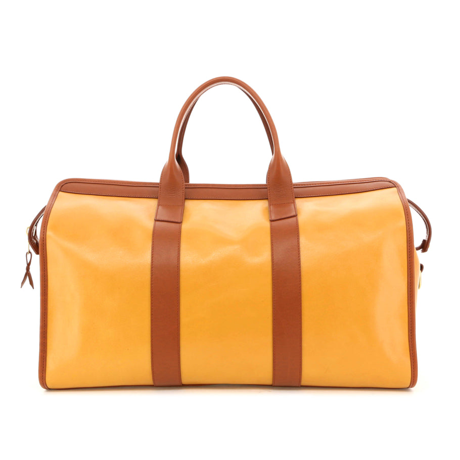 Signature Travel Duffle Ochre Cognac Tumbled Leather Pacfic Sunbrella