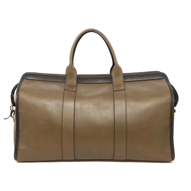 Signature Travel Duffle - Olive/Black - Tumbled Leather - Charcoal Tweed