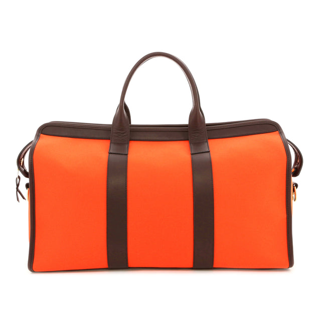Signature Travel Duffle - Orange Canvas / Chocolate Tumbled - Forest Green Sunbrella