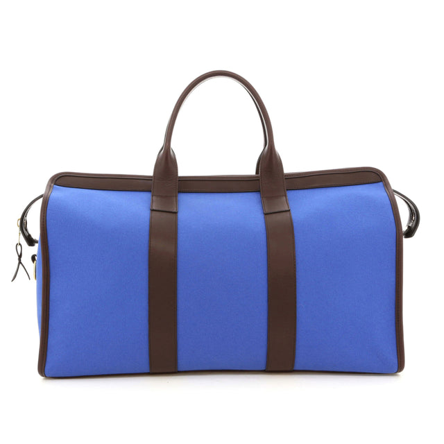 Signature Travel Duffle - Regatta Blue Canvas / Chocolate Tumbled - Orange Sunbrella