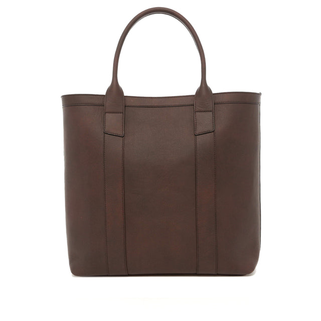 Tall Tote - Rootbeer - Matte Tumbled Leather