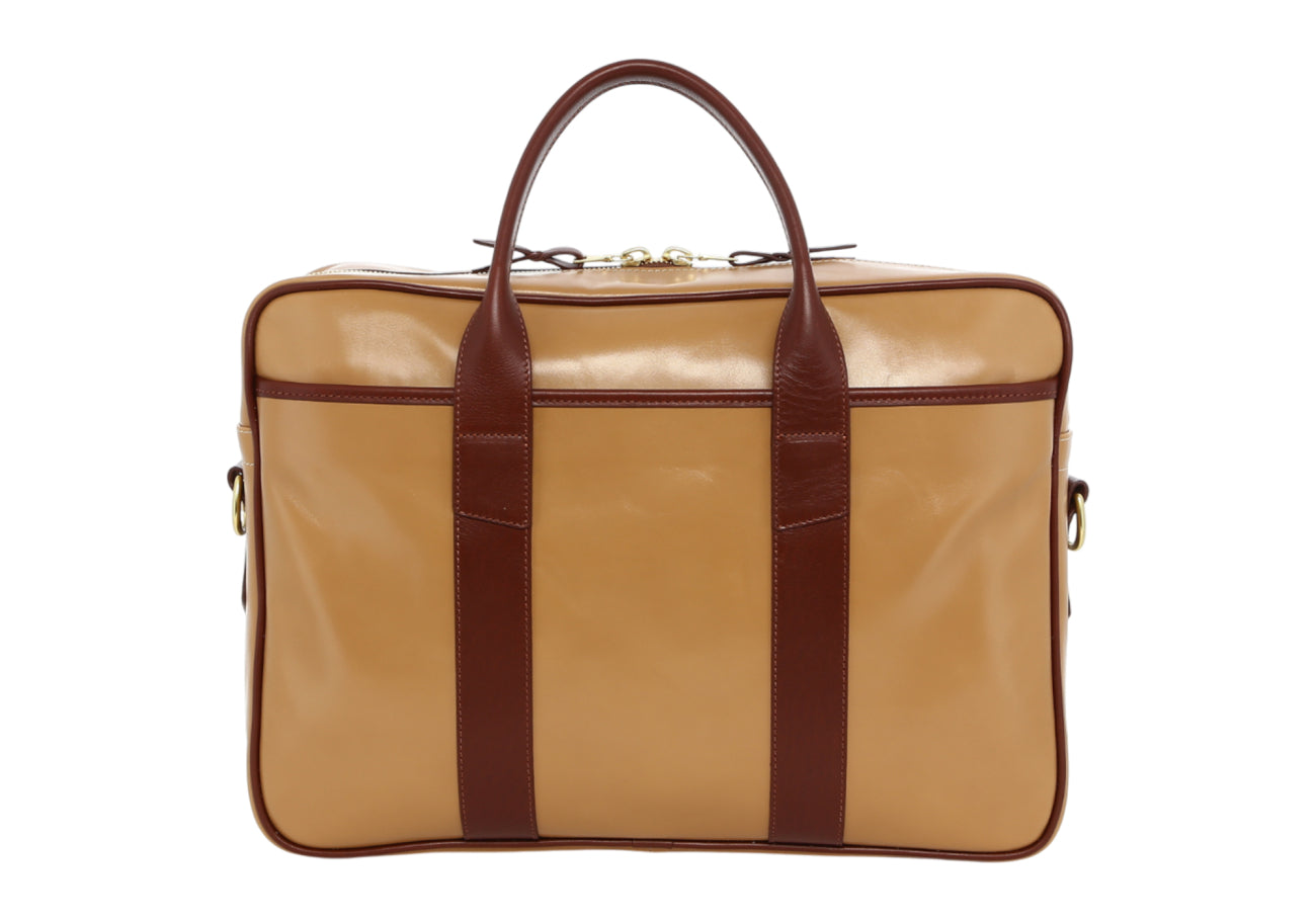 Commuter Briefcase Taffy Rum Raisin Smooth Calf