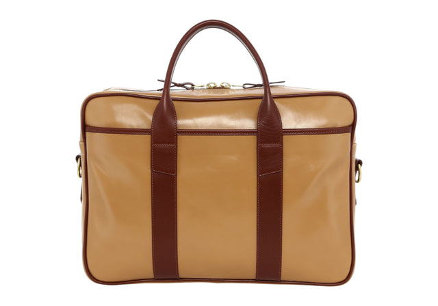 Commuter Briefcase - Taffy/Rum Raisin - Smooth Calf