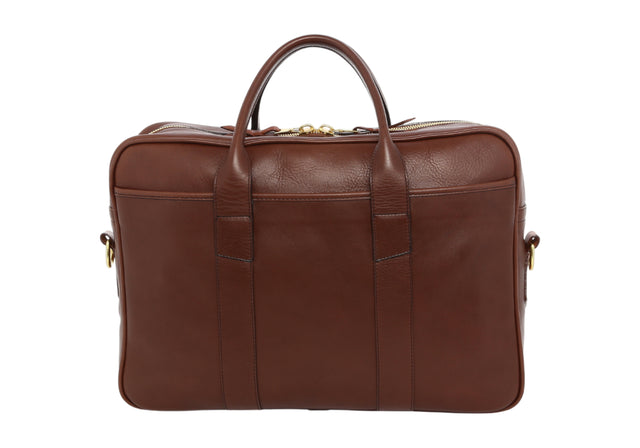Commuter Briefcase - Mustang Brown/Chestnut Tabs - Tumbled Leather