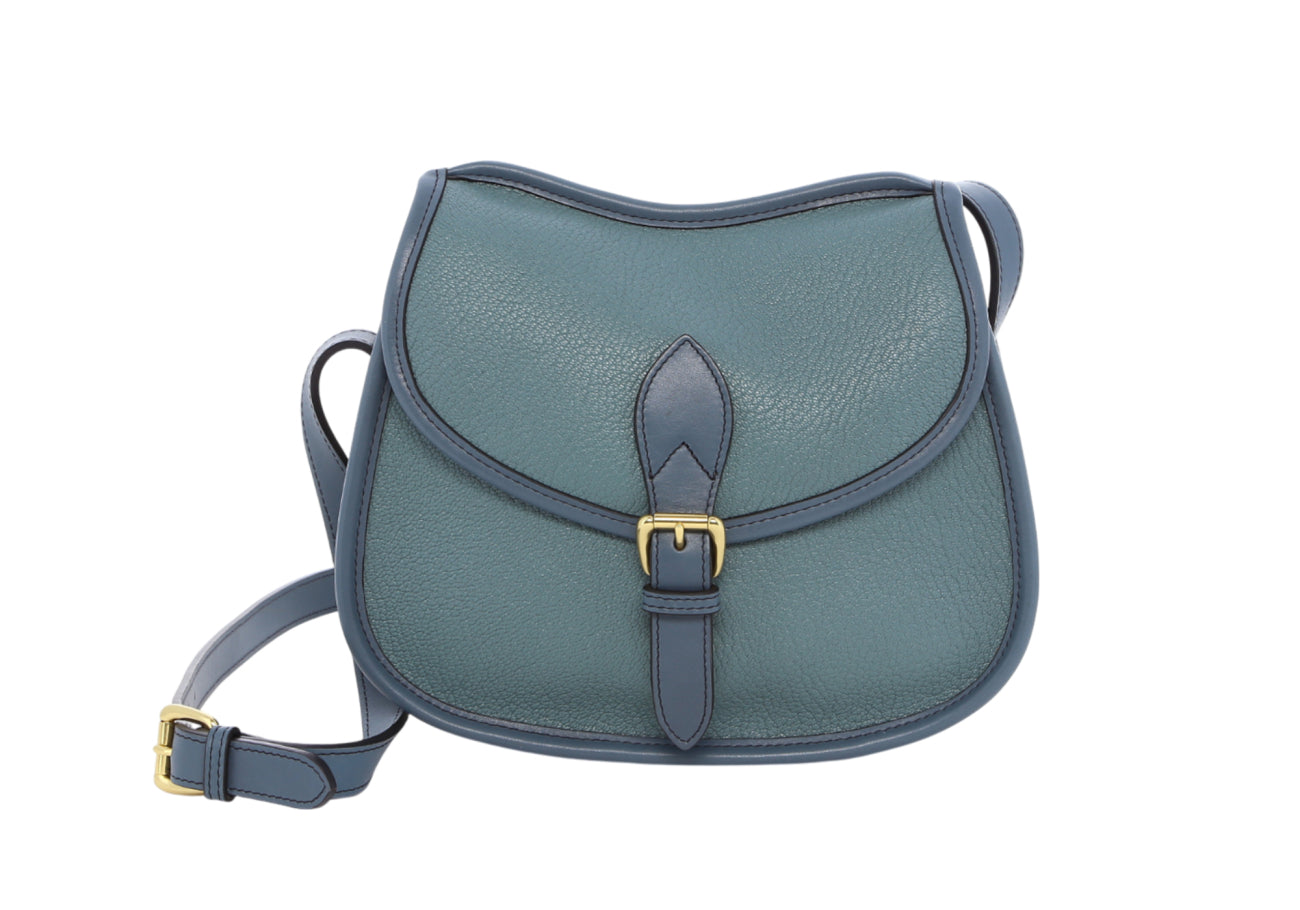Rider Bag Aquifer Bluestone Goatskin Tumbled Leather