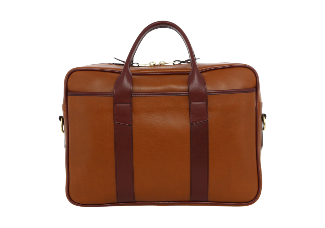 Commuter Briefcase Cafe Burgundy Tumbled Leather
