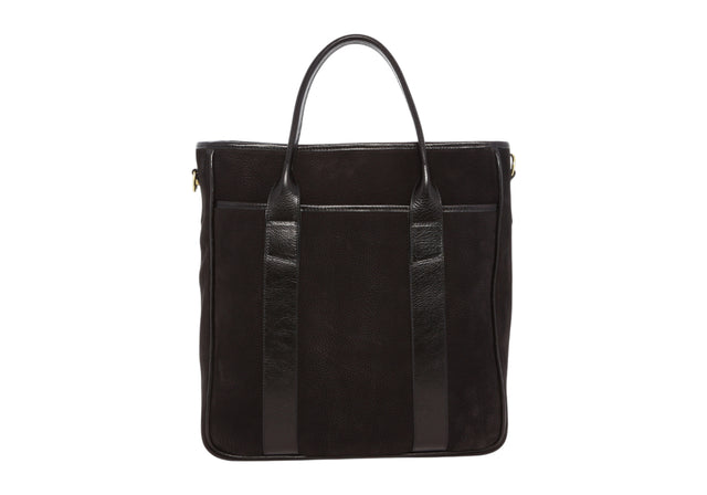 Commuter Tote - Black/Black - Nubuck - Dubonnet Tweed Sunbrella
