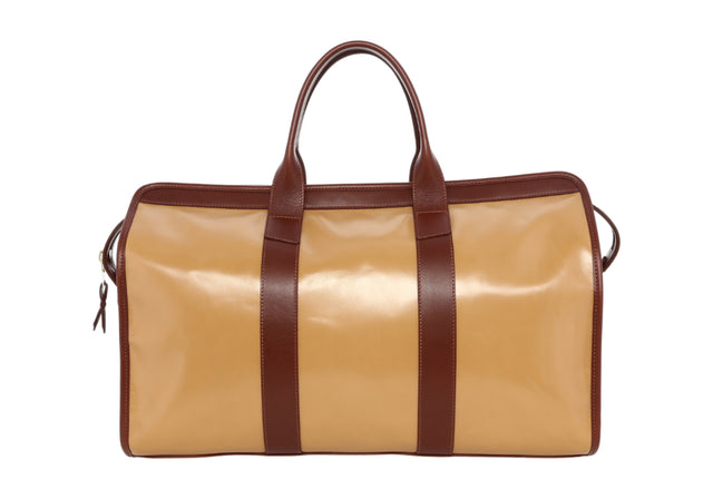 Signature Travel Duffle - Taffy/Chesnut - Smooth Calf - Pacific Blue Sunbrella
