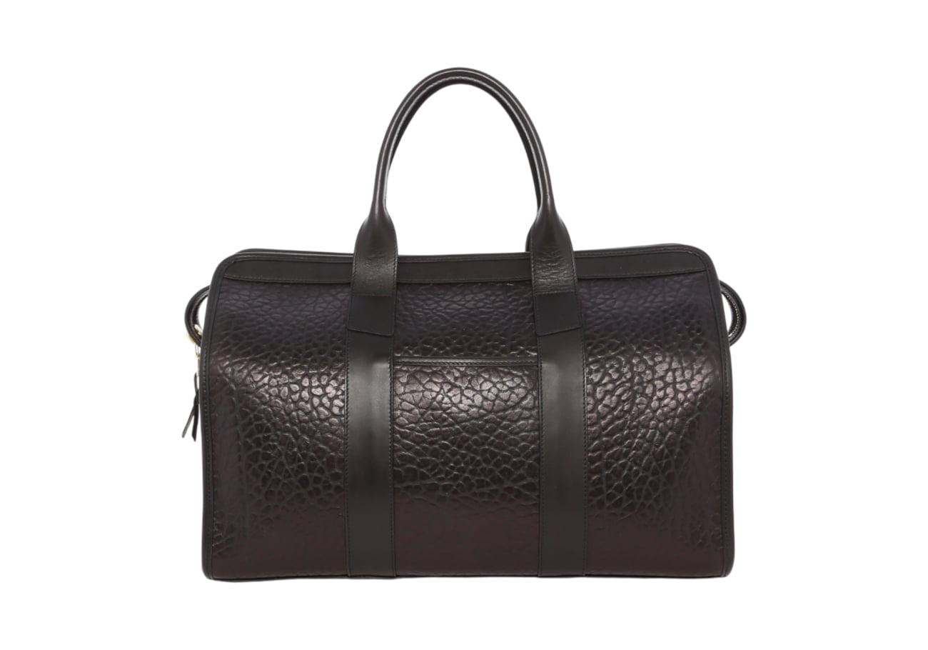 Small Travel Duffle Shrunken Grain Leather Interior Organizer