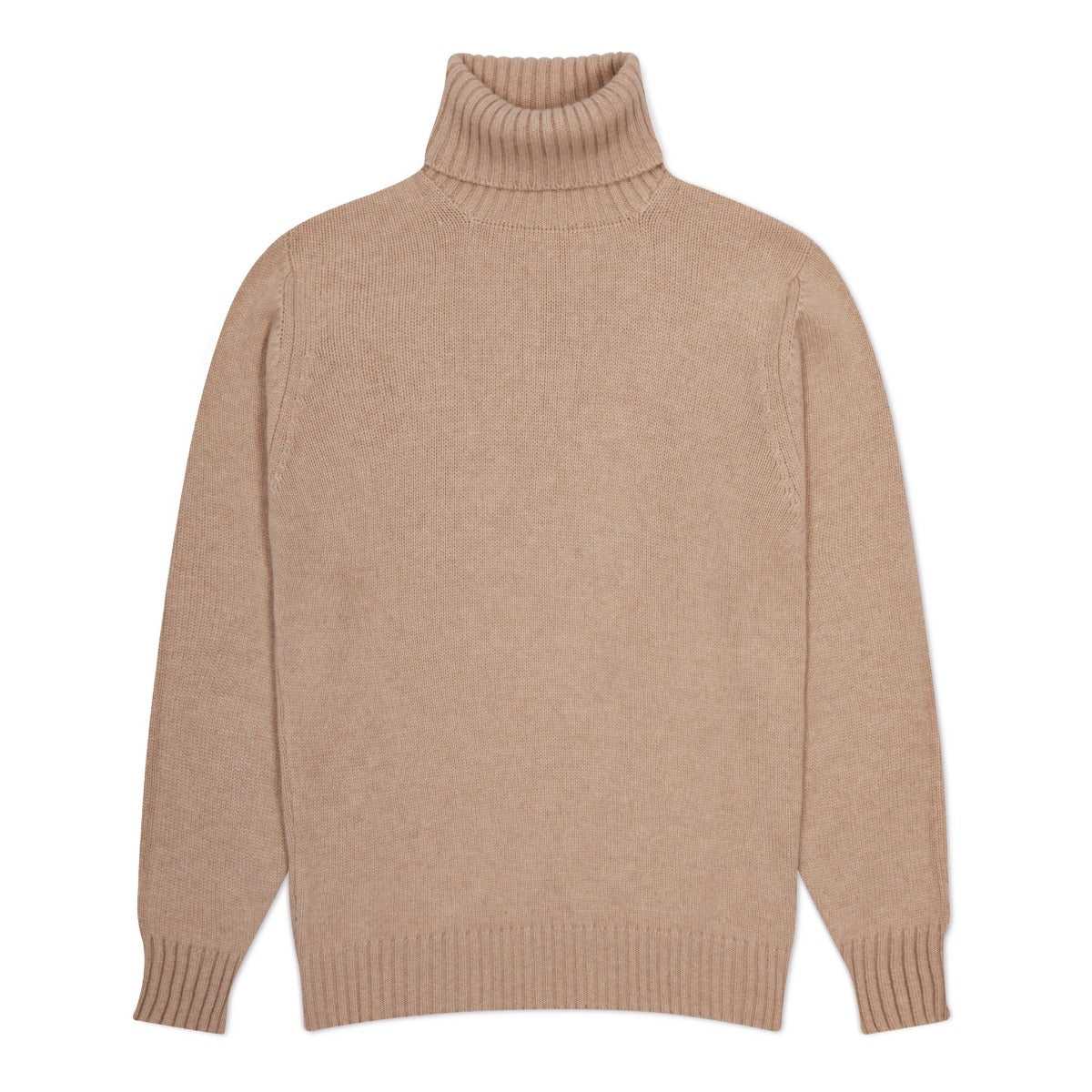 Plain Cashmere Roll Neck Jumper In Linen