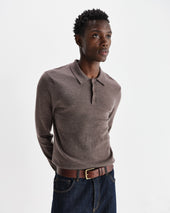 Oban Marl Worsted Wool Knitted Polo