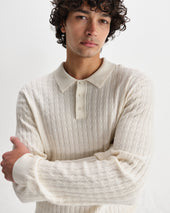 Oban Diamond Stripe Knitted Polo