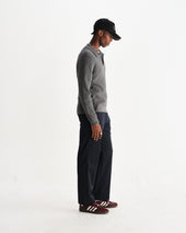 Oban Grey Marl Diamond Stripe Knitted Polo