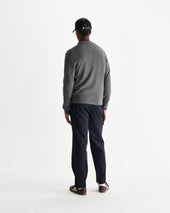Oban Grey Marl Diamond Stripe Knitted Polo